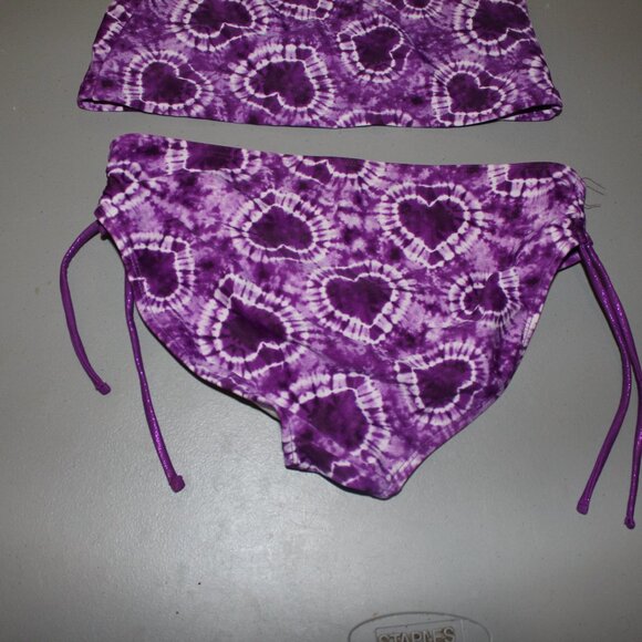 Purple 2 Pcs Justice Tankini Swimsuit Size 14 - Picture 7 of 10